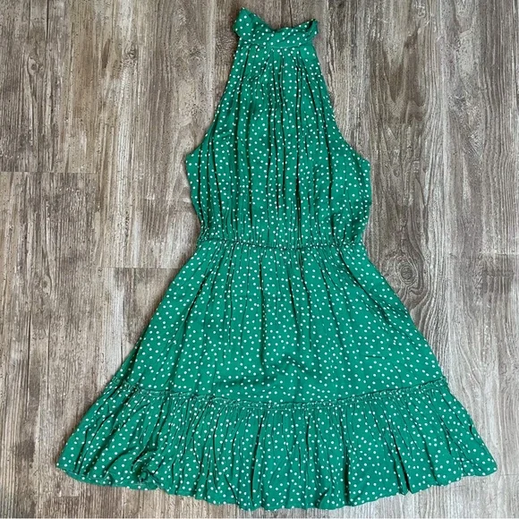Dresses | No Name Womens Halter Neck Dress Green Polka Dots Tiered Ruffle S  New | Poshmark